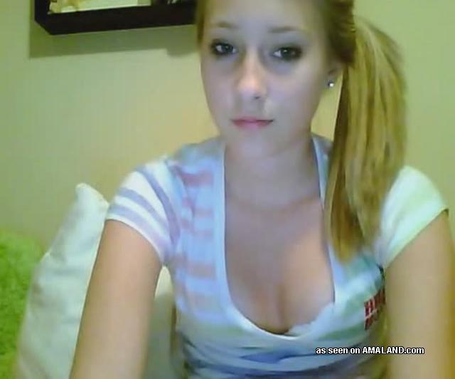 Cute webcam teen stripping