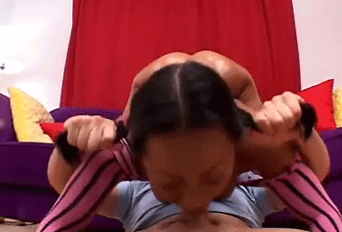 Pigtails face fucked