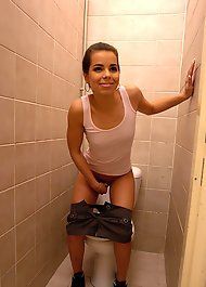 Russian perfect ass spied peeing at public toilet.