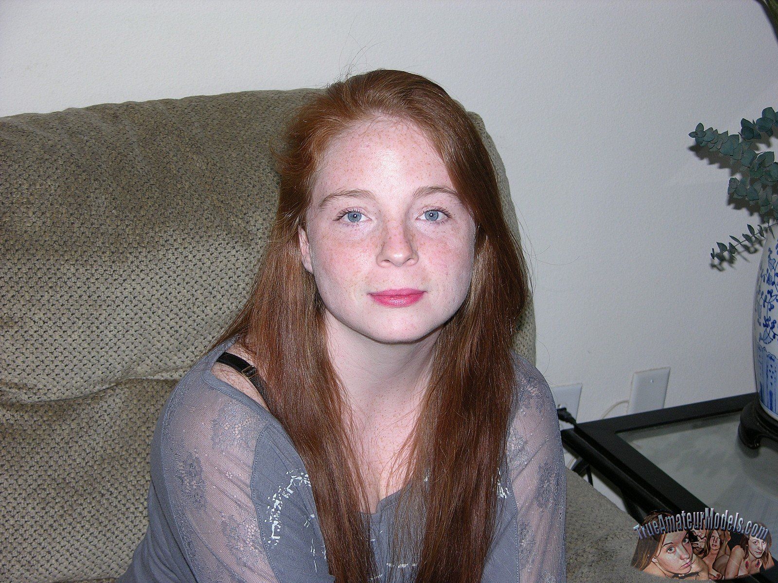 Amateur redhead freckles  image photo