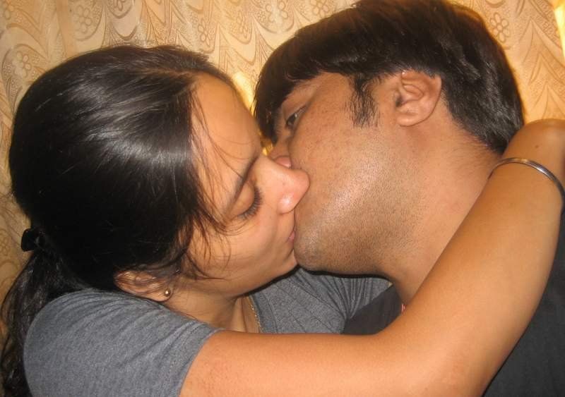 Indian husband wife kiss