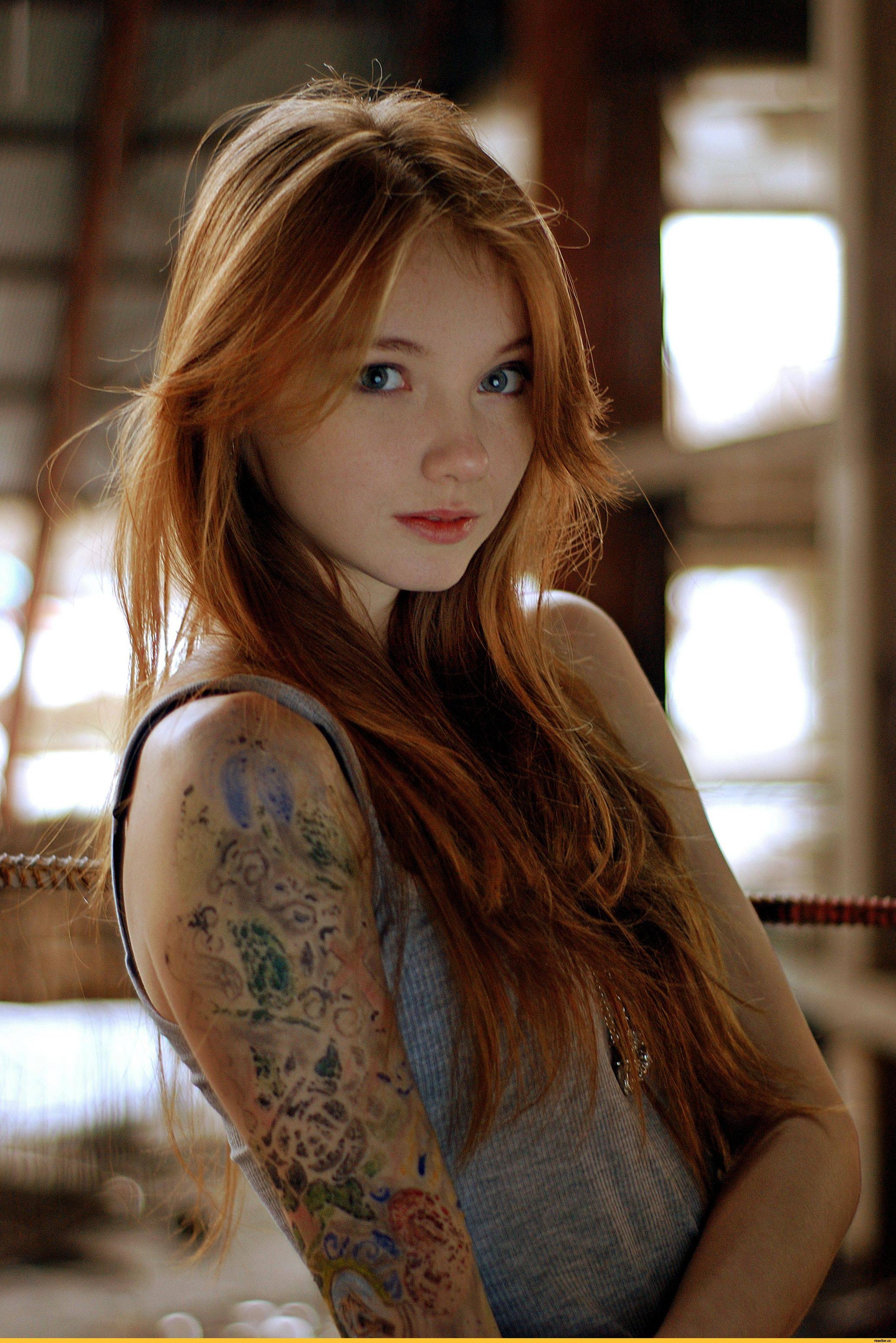 Red hair tattoo  pic