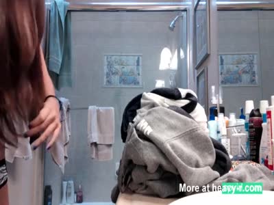 Ebony spy cam shower