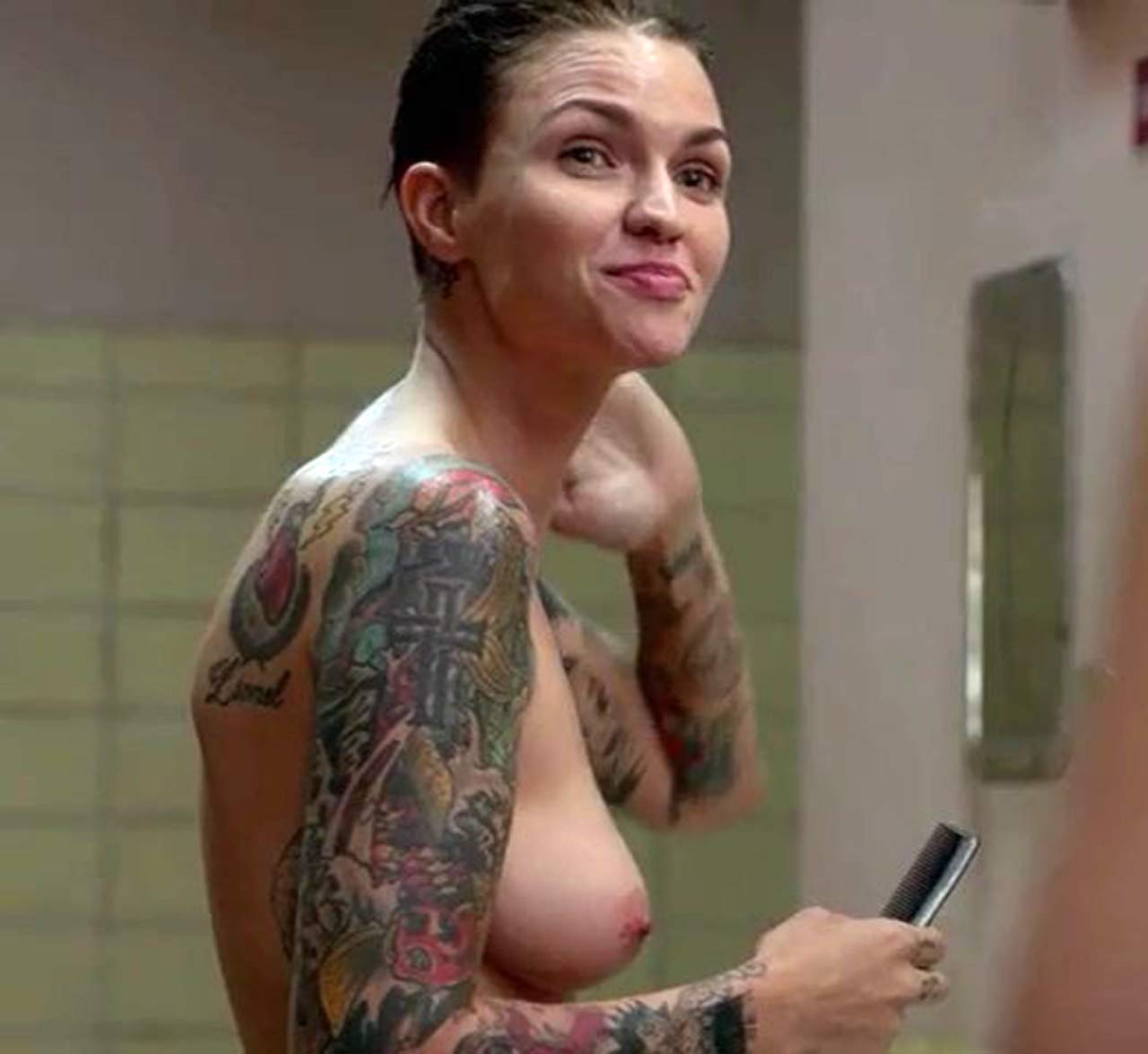 Frontal ruby rose full Lesbian and