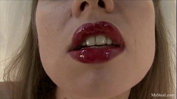 Lipstick fetish kiss